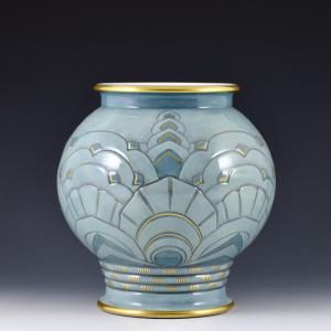 Globuläre Vase mit stilisiertem floralem Muster - Maurice-Modeste Herbillon, Manufacture Nationale de Sèvres, 1931